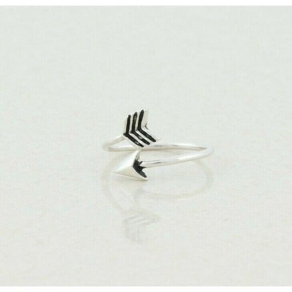 Sterling Silver Arrow Toe Midi Ring Size 2 1/2 Adjustable - Picture 4 of 7